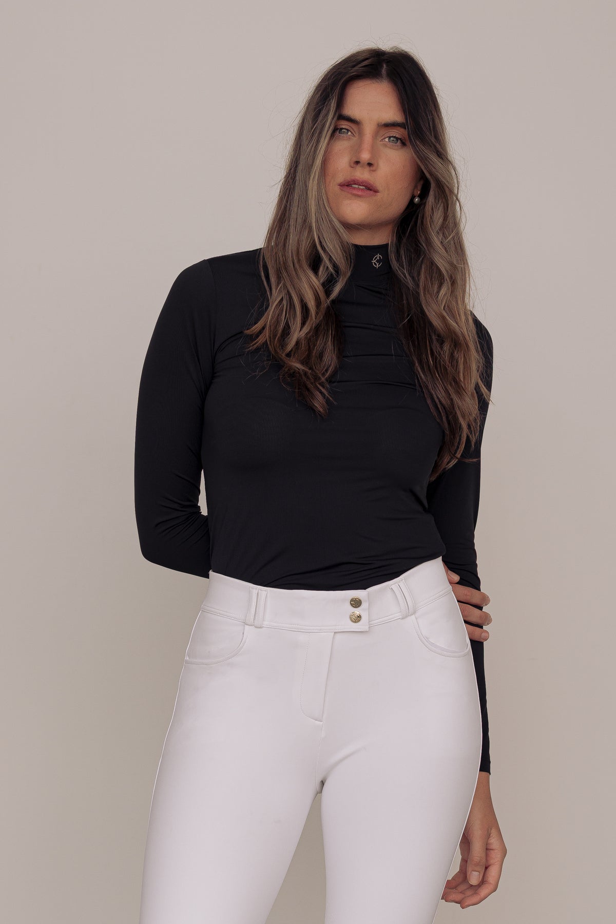 Black Mock Neck Top