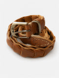 Weaved Leather Belt - Tan