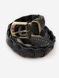 Weaved Leather Belt - Black